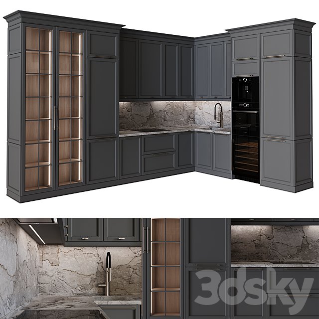Kitchen in neoclassical style 56