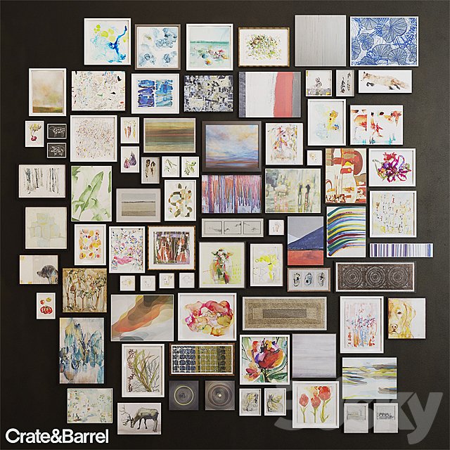 crate&barrel set of paintings