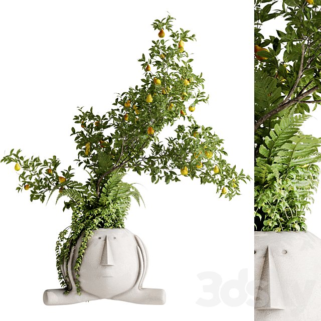 Inserting plant bouquets into sculptures