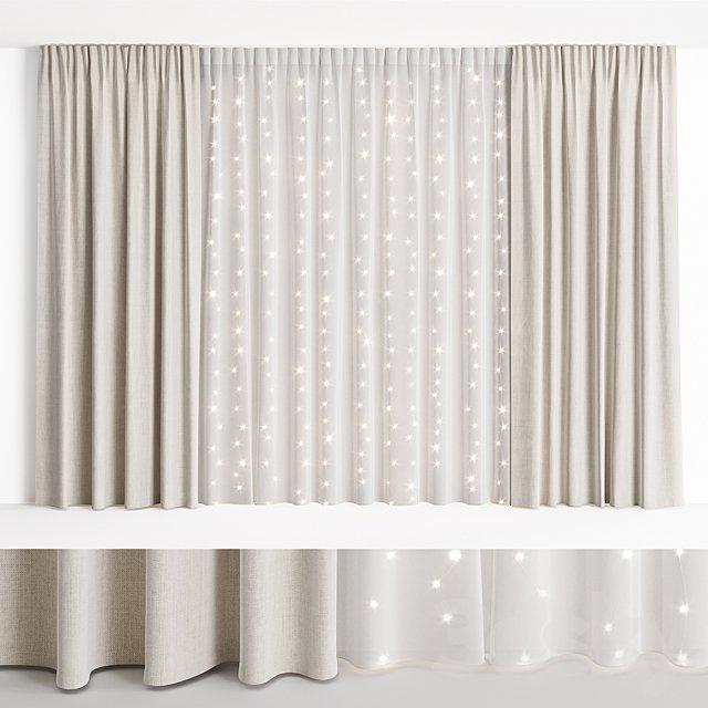 Curtains with garland NG1