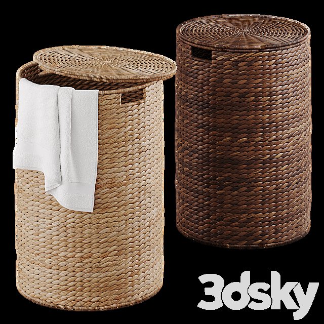Wicker laundry baskets