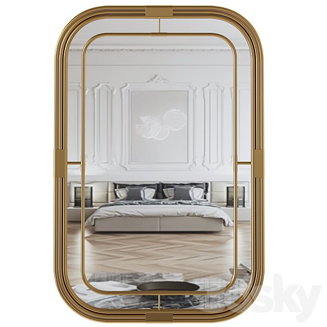 Mirror 28"W x 42"H Rectangle Metal Piping