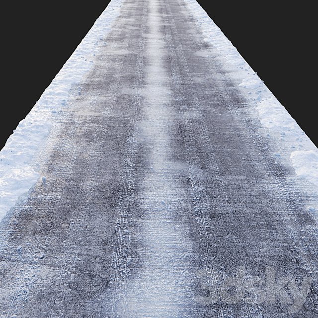 Snowy road. Editable
