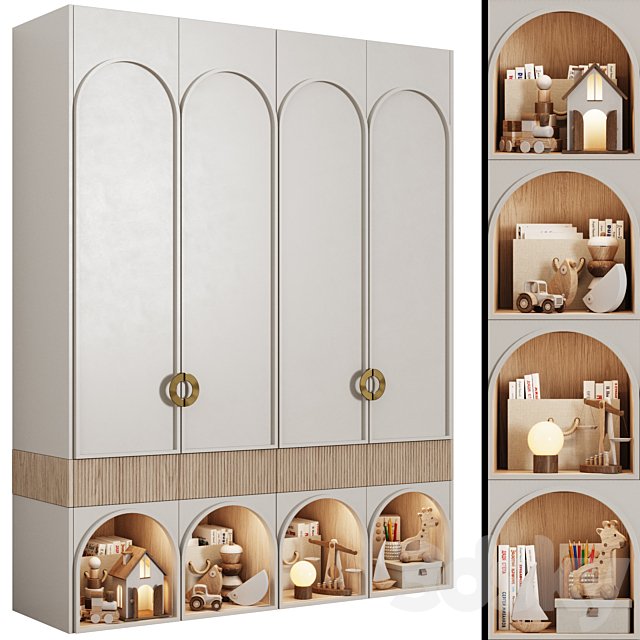 Children's modular wardrobe in neoclassical style 10