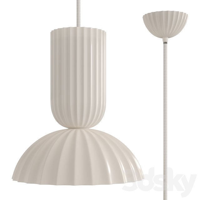 Jeanne Fluted White Porcelain Dome Pendant