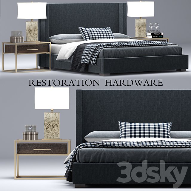 RH Modern custom shelter platform bed