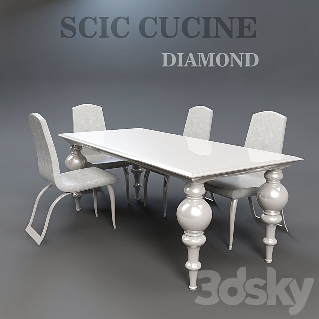 Dining table SCIC CUCINE DIAMOND and chair