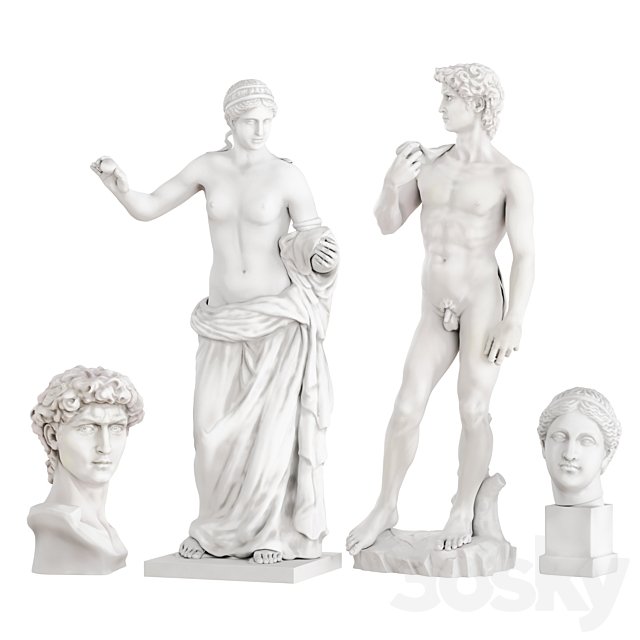 Statues of Aphrodite and David
