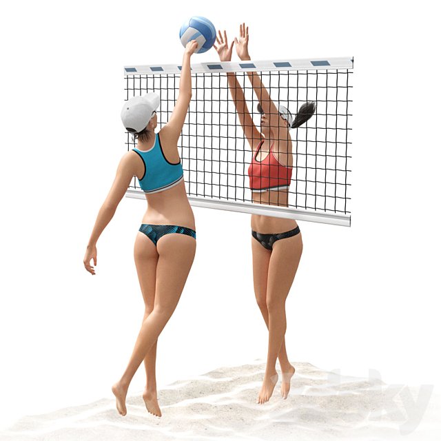 Girls playing beach volleyball 2
