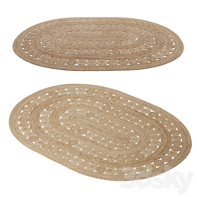 Oval jute carpet AFTAS