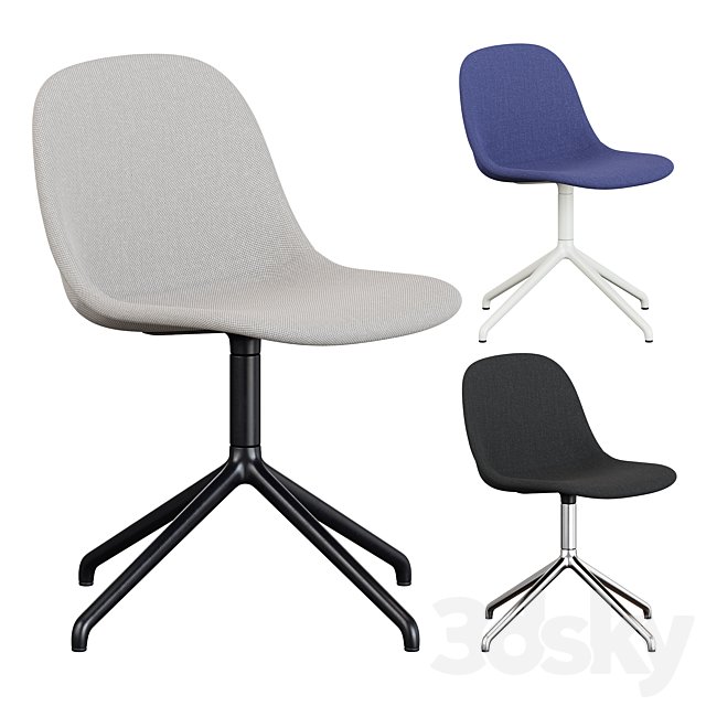 Muuto Fiber Fabric Side Chair Plastic Swivel Base