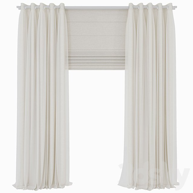 double curtains with tulle