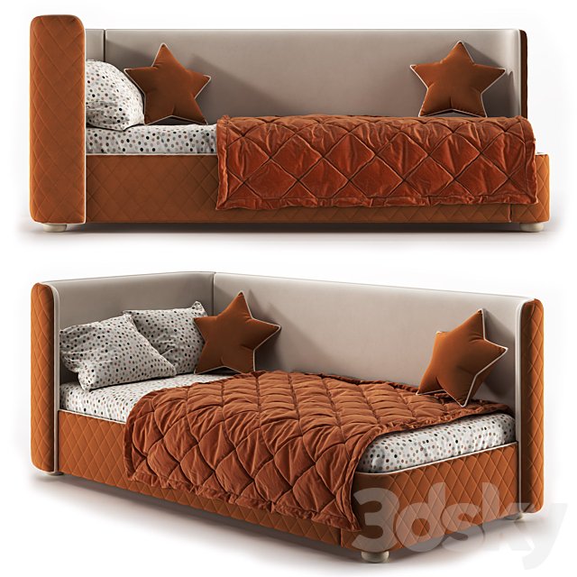 Children's bed Matelasse-07 Cognac