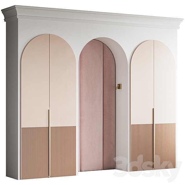 Wardrobe for children's room with headboard