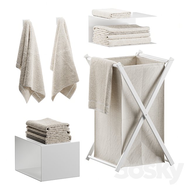 Bathroom set with laundry basket