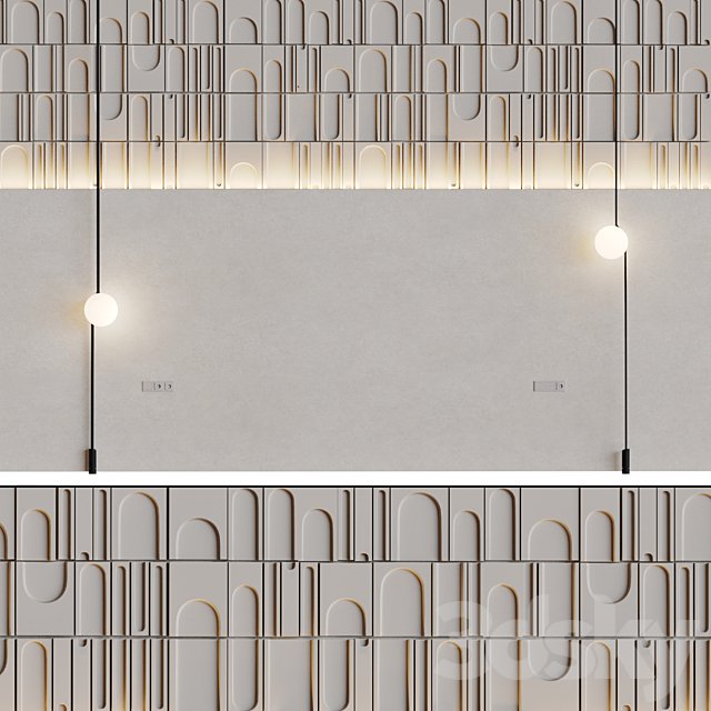 Decorative wall 3D panel 014