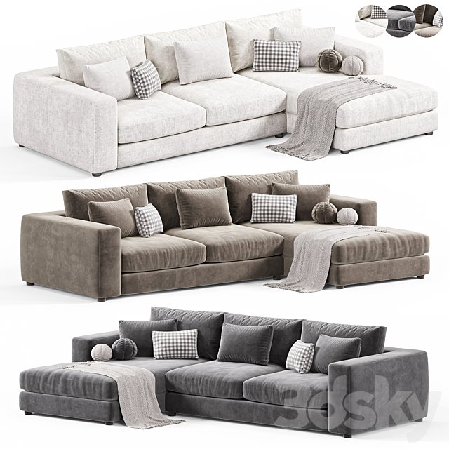 Oceanside Deep 2 Piece Right Arm Bumper Sectional Sofa