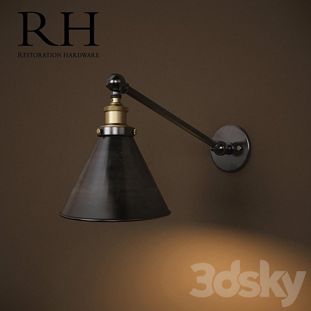 Restoration Hardware LIBRARY SCONCE SINGLE AGED STEEL