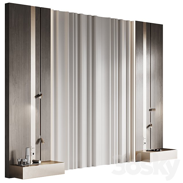 Headboard with wall moldings