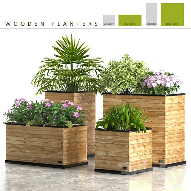 PLANTS 58 WOODEN PLANTERS
