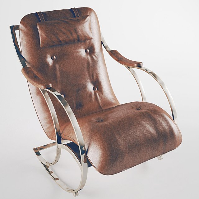 Leather and Chrome Rocking Chair