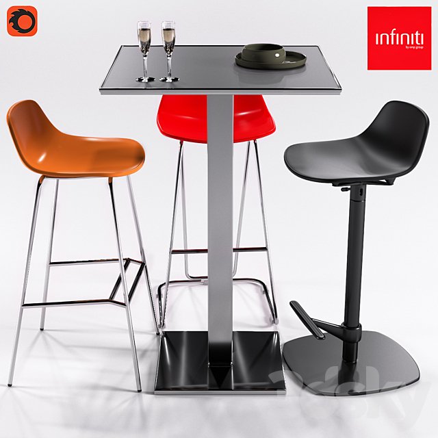 Infiniti Plano + 3 Stools Pure Loop Series