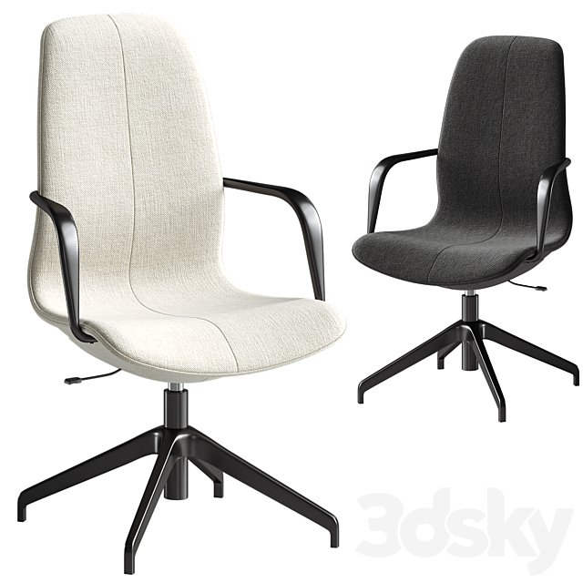 Conference chair with armrests Gunnared dark gray black