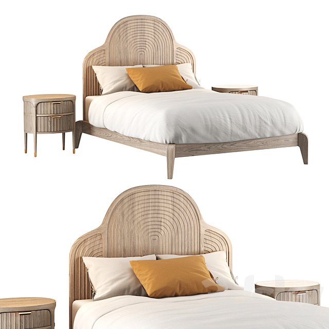 Isla Bed and Isla Nightstand