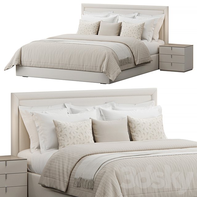 Rectangular Upholstered Headboard Bed