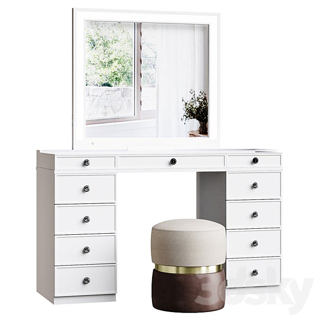 Tresanti Alexandra Vanity Table with LED Lighted Mirror