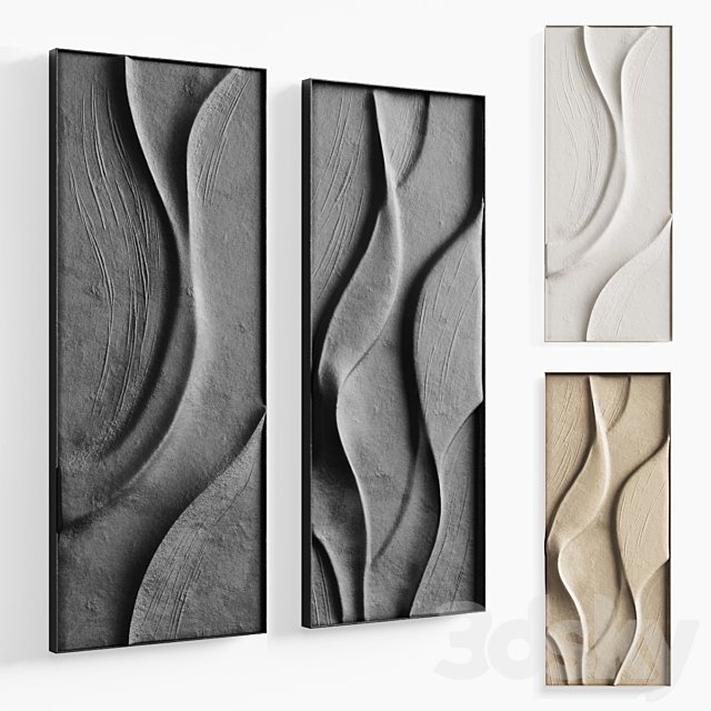 Folded wall art set 02 in three colors