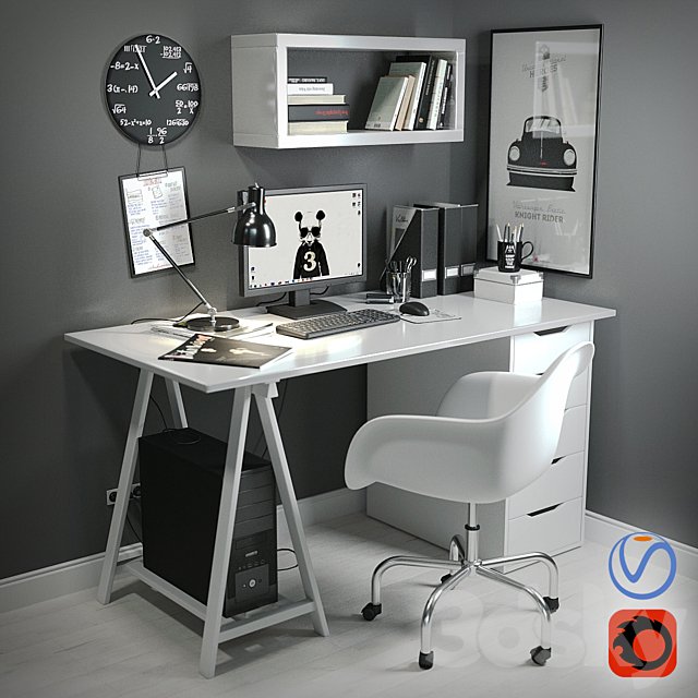 Desk in the Scandinavian style