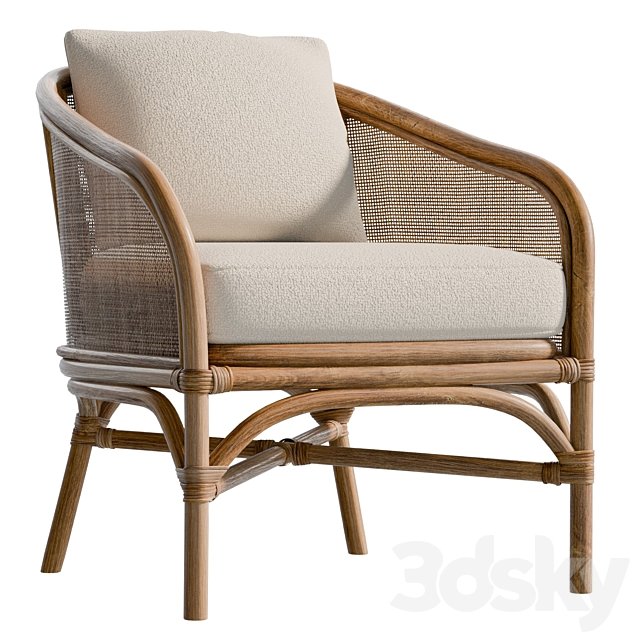 Captiva Rattan Upholstered Accent Chair