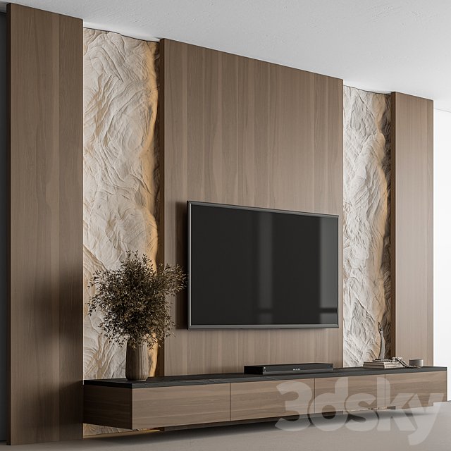 TV Wall Cliff and Wood - Set 144