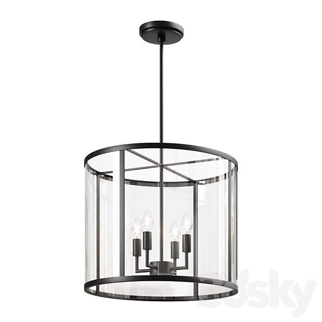 Pendant Chandelier Manor Outdoor Round Glass & Iron Pendant Pendant Light