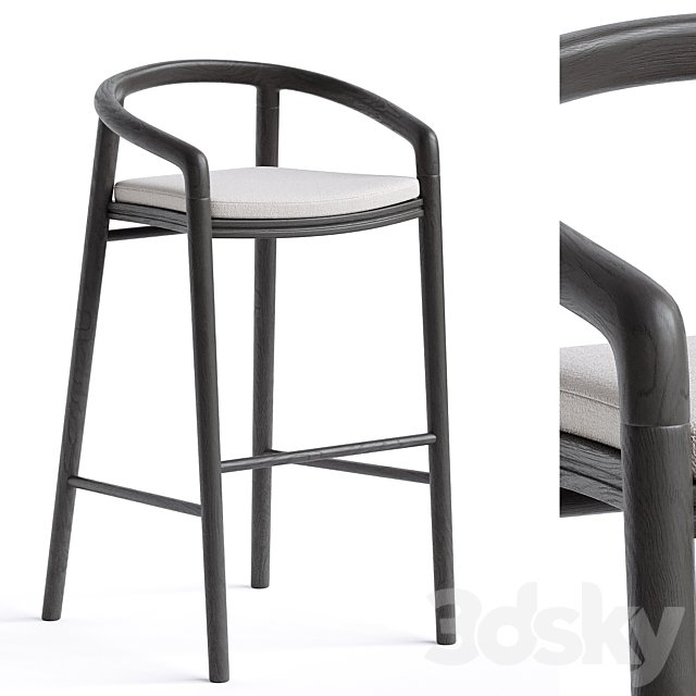 Solid Bar Stool with back Manutti