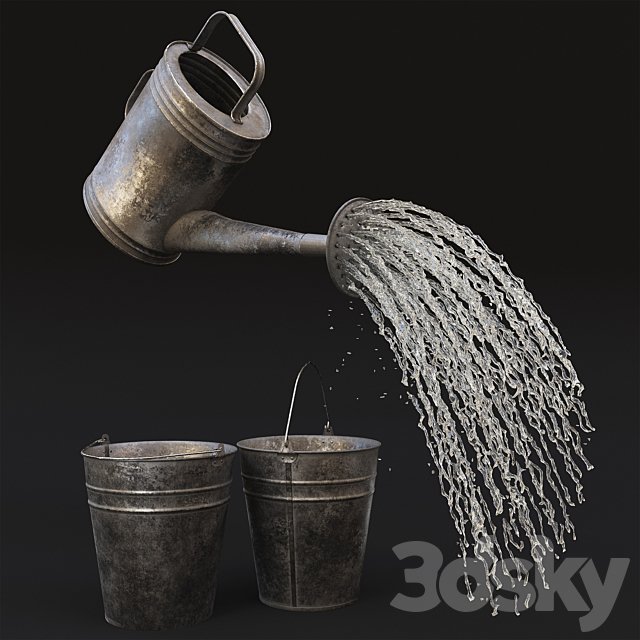 Watering with buckets