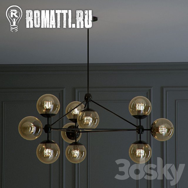 Suspension ROMATTI ROLL and HILL Modo Chandelier By Jason Miller 10