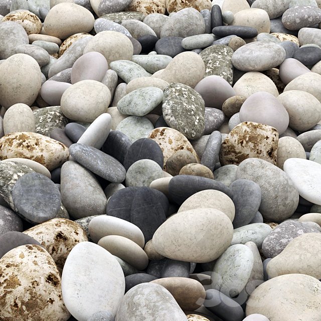 Colored pebbles road