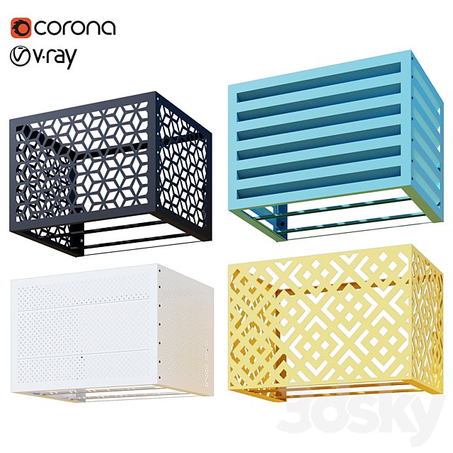 Baskets for air conditioning on the facade