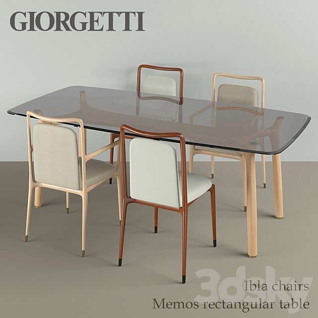 Giorgetti ibla chairs &amp; memos rectangular table