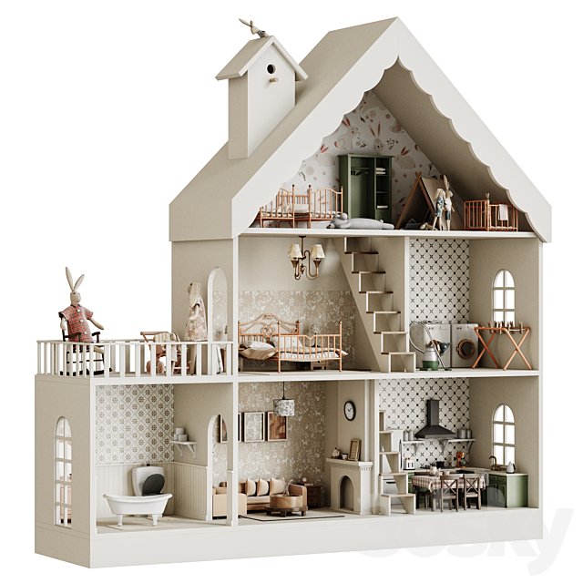 Dollhouse with toys