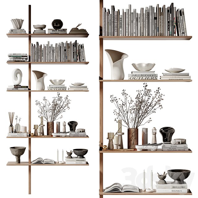 rack Minimalistic wooden shelving 07