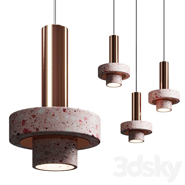 Cantera Rosa and Copper Ambra pendant Lighting