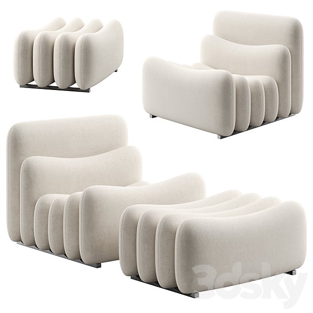 Additional System Armchair with Footstool
