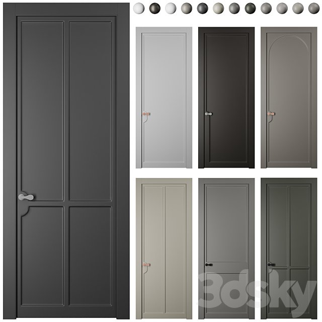 Interior door SOFTFORM with smooth coplanar platband "Volkhovets"