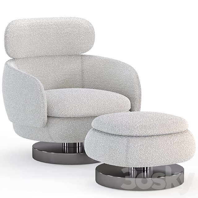 Armchair with ottoman from the Minotti factory Vivienne series