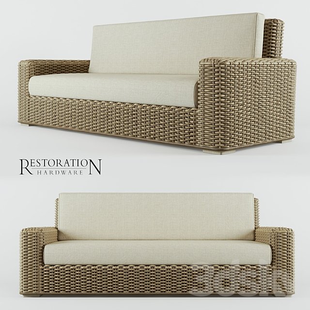 RH Antilles Rattan Sofa
