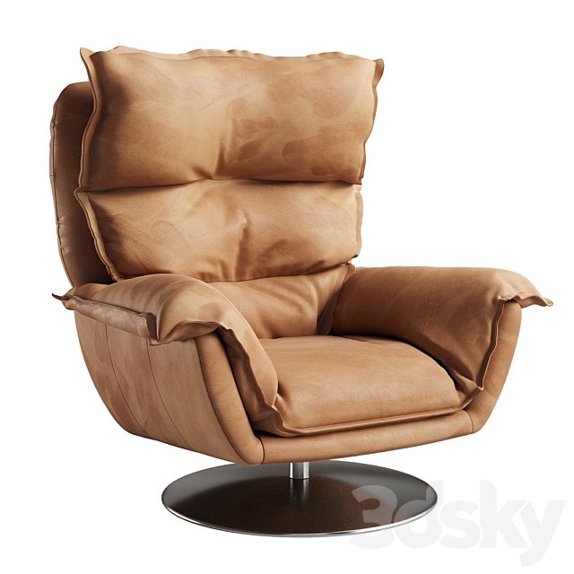 Dunn Leather Swivel Arm Chair