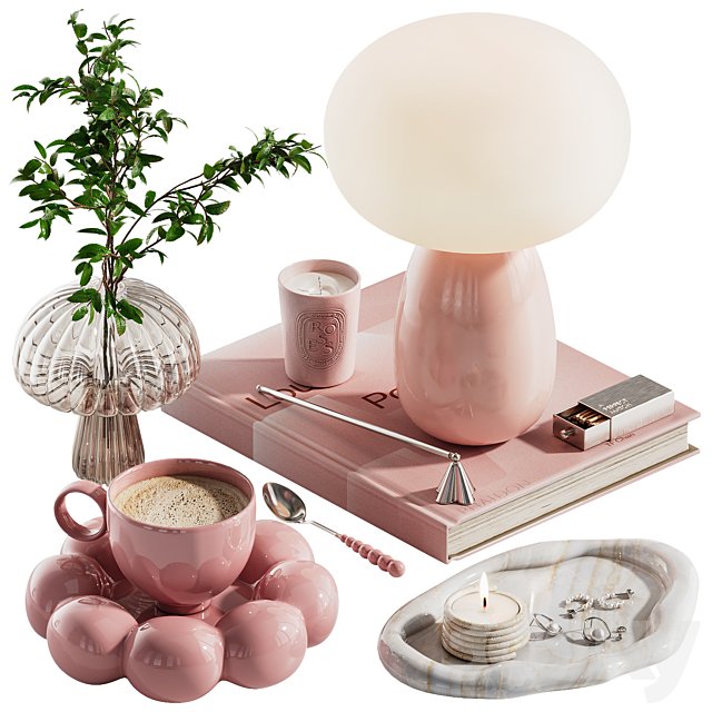Decorative set ch2 in two colours: Pink\Beige